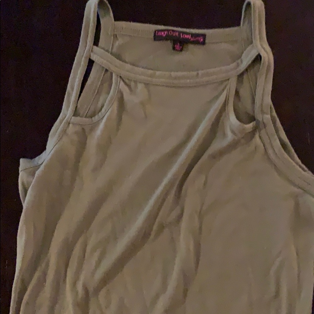 Olive dress with cutouts